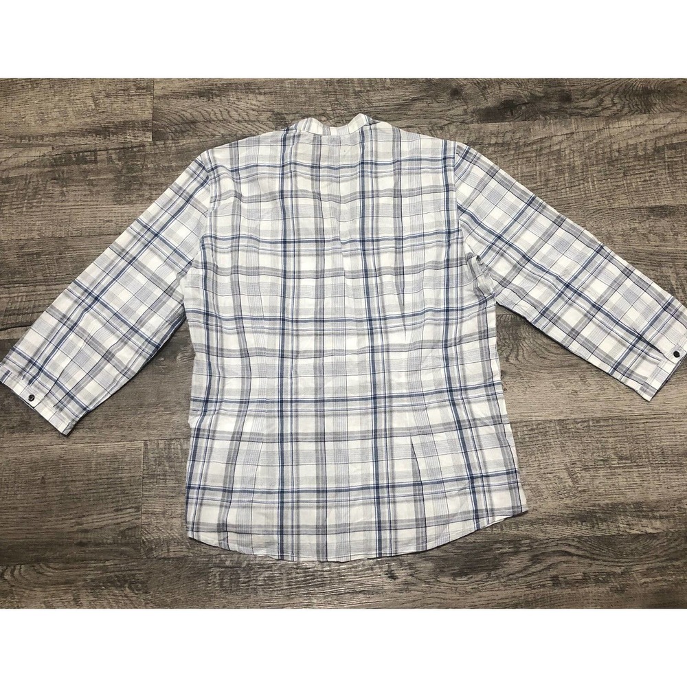 Tommy Hilfiger Women's Sz M Plaid Shirt Chest 36” Button Down Long Sleeve D30 - Picture 2 of 4
